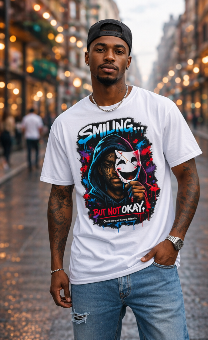Smilling.. But Not Okay Heavy Cotton Tee